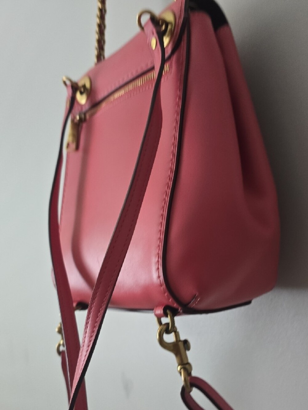 Coach Pink Leather Turnlock Mini Backpack with Gold Hardware - Picture 6 of 7